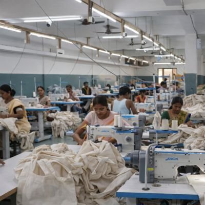 Stitching and assembly of tote bag