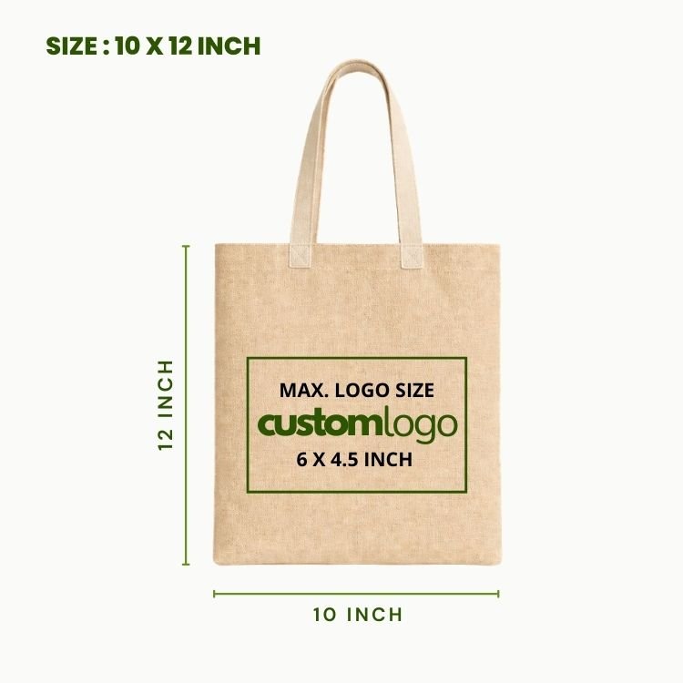 10x12 inch juco tote bag custom logo juco bag reusable juco shopping bag eco friendly juco carry bag for printing branding.