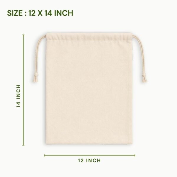 Canvas drawstring bag 12 x 14 inch natural canvas pouch eco friendly reusable canvas storage bag cotton canvas packaging pouch drawstring gift bag.