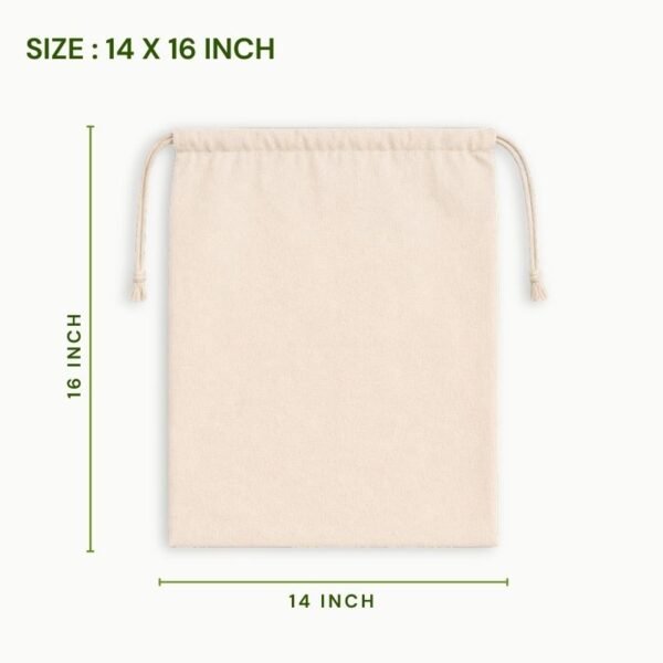 Canvas drawstring bag 14 x 16 inch natural canvas pouch eco friendly reusable cotton canvas storage bag drawstring packaging pouch canvas gift bag.