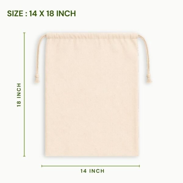 Canvas drawstring bag 14 x 18 inch large natural canvas pouch eco friendly reusable canvas storage bag drawstring packaging bag cotton canvas gift pouch.