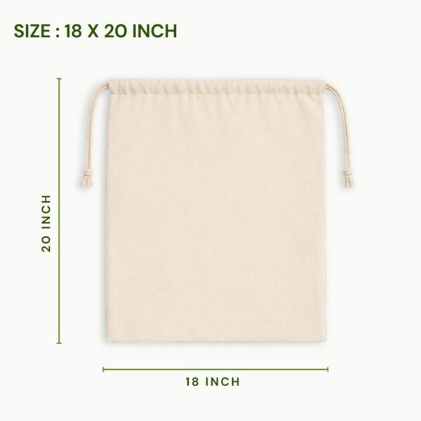 Canvas drawstring bag 18 x 20 inch natural canvas packaging pouch eco friendly reusable cotton canvas gift bag large storage pouch.