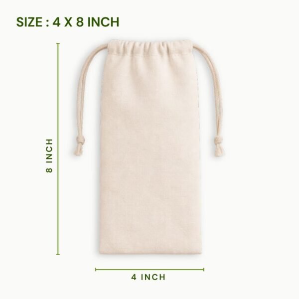 Canvas drawstring bag 4 x 8 inch natural canvas packaging pouch eco friendly reusable canvas gift bag small canvas storage pouch.