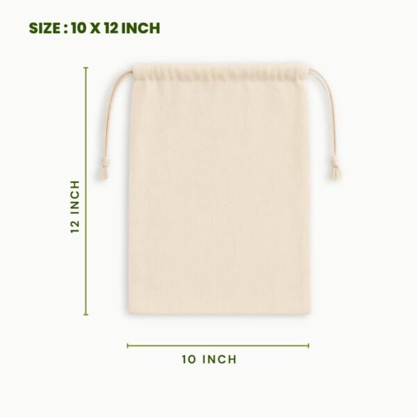 Cotton drawstring bag 10 x 12 inch natural cotton packaging pouch eco friendly reusable cotton gift bag cotton storage pouch.