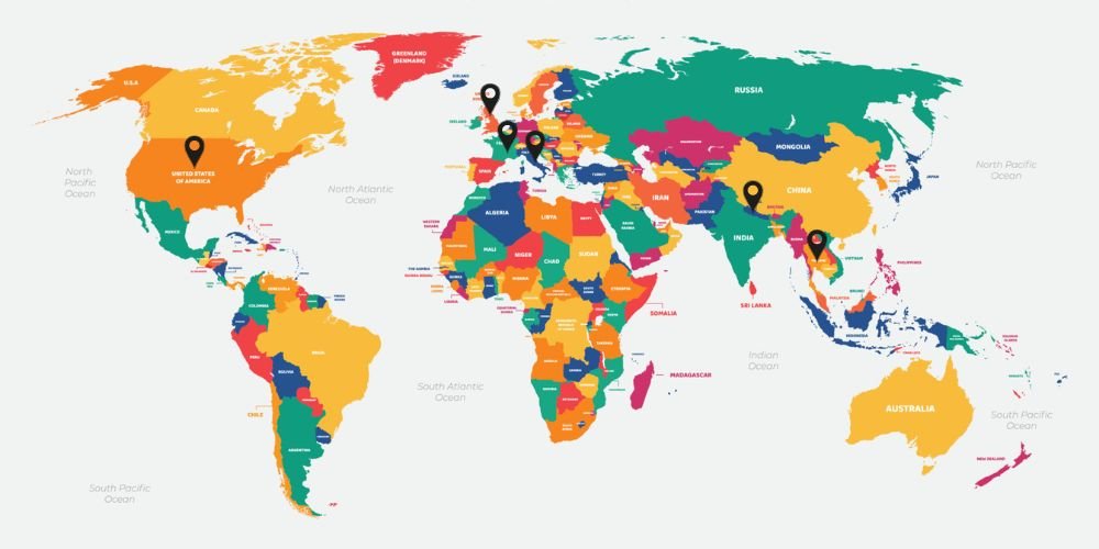 Eco friendly bags exporting map
