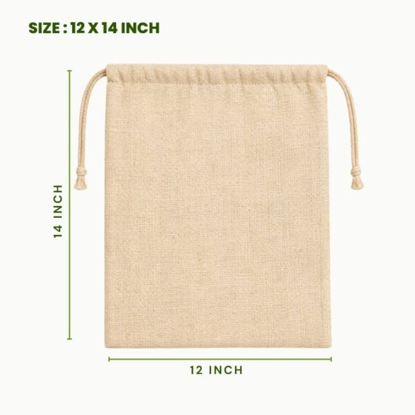 Juco drawstring bag 12 x 14 inch natural juco pouch eco friendly reusable juco storage bag drawstring juco packaging pouch medium juco gift bag.