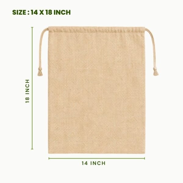 Juco drawstring bag 14 x 18 inch natural juco pouch eco friendly reusable juco storage bag drawstring juco packaging pouch large juco gift bag.