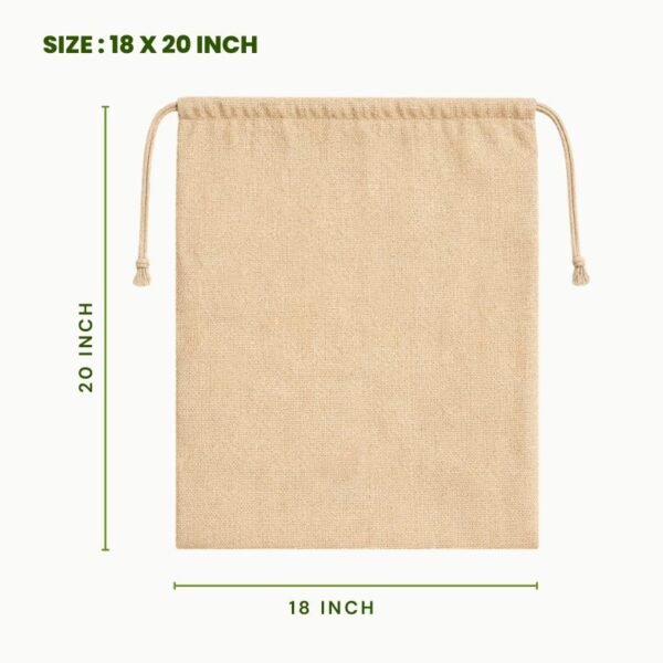 Juco drawstring bag 18 x 20 inch natural juco pouch eco friendly reusable juco storage bag drawstring juco packaging pouch large juco gift bag.