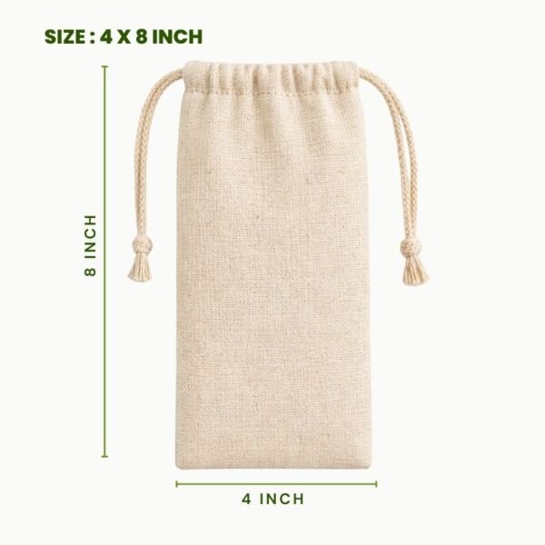 Juco drawstring bag 4 x 8 inch natural juco pouch eco friendly reusable juco storage bag drawstring juco packaging pouch small juco gift bag.