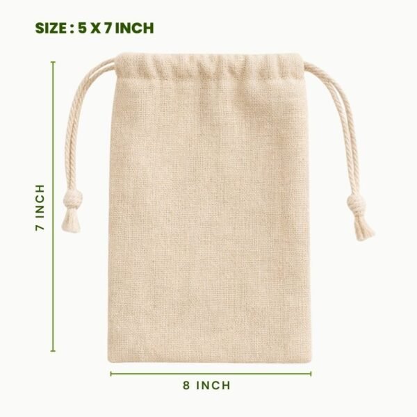 Juco drawstring bag 5 x 7 inch natural juco pouch eco friendly reusable juco storage bag drawstring juco packaging pouch small juco gift bag.