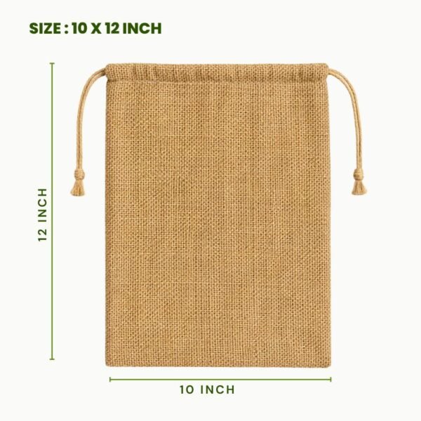 Jute drawstring bag 10 x 12 inch natural burlap pouch eco friendly reusable jute storage bag drawstring jute packaging pouch medium jute gift bag.