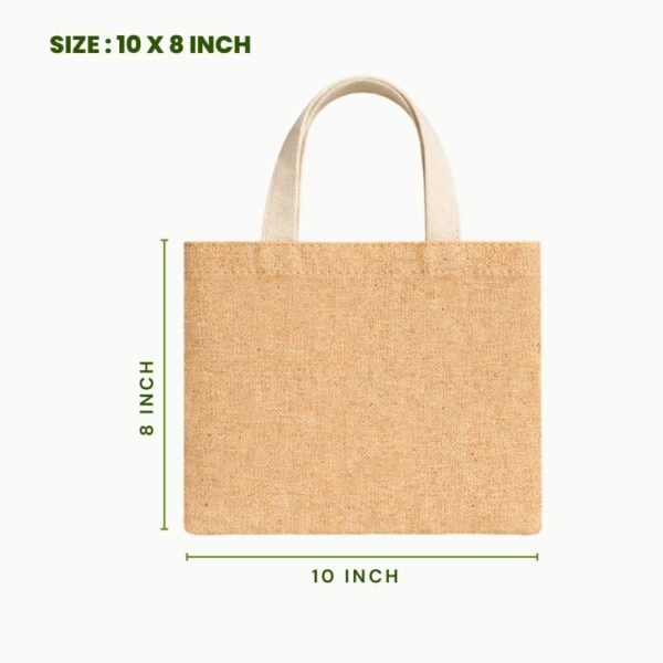 plain juco tote bag 10x8 inch blank small juco shopping bag reusable eco friendly carry bag.