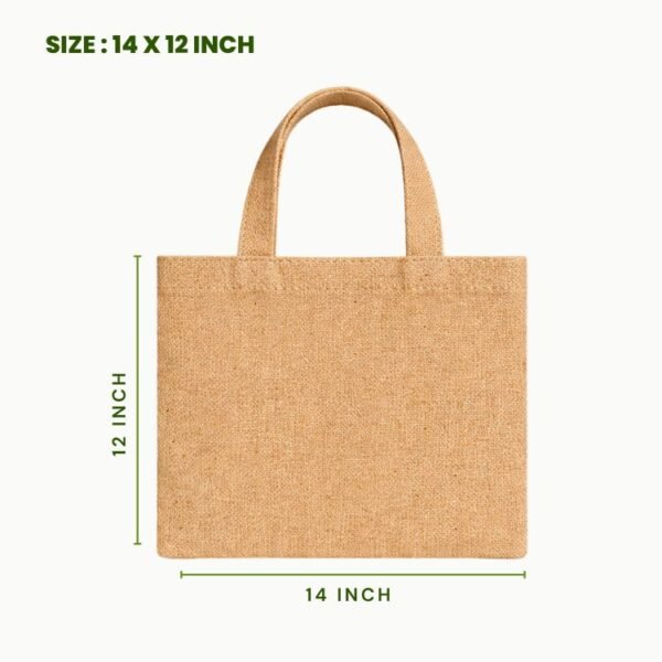 plain jute tote bag 14x12 inch blank jute bag medium natural jute shopping bag for daily use and customization.